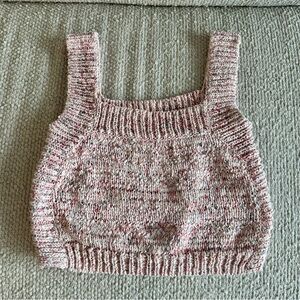 ZARA cropped pink sweater tank top